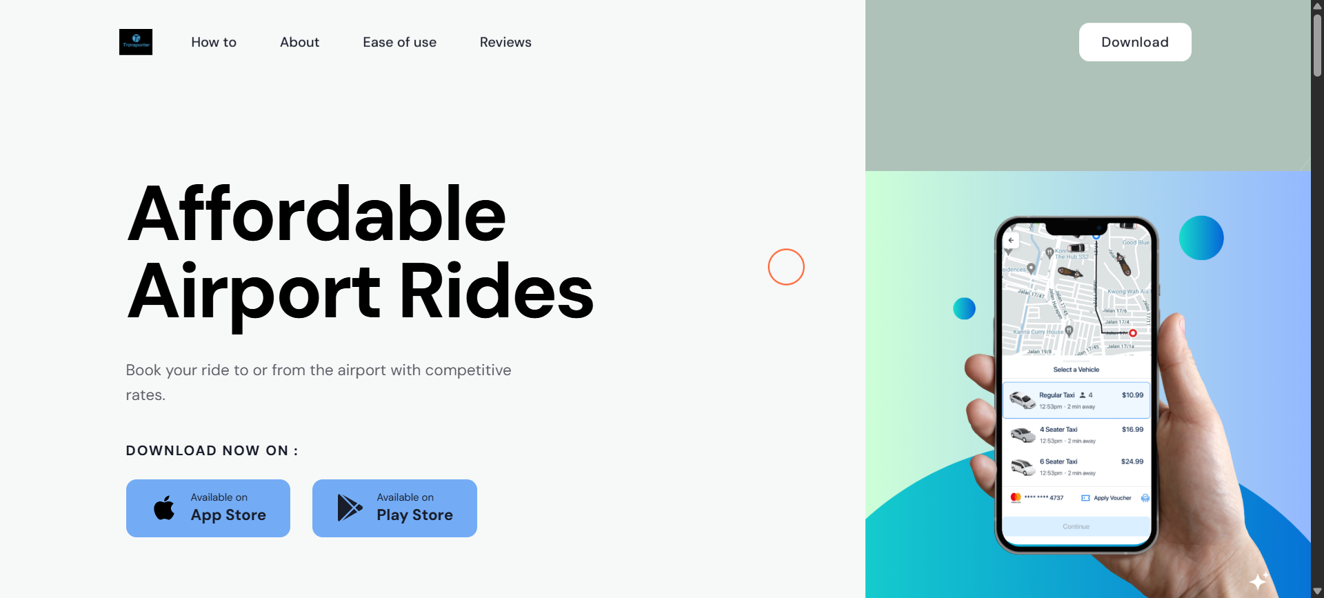 Transporter Airport Rides Website